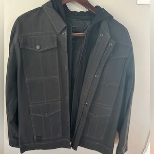 Harley-Davidson® Men's Crawford Cargo Jacket Coat, Grey Canvas. 98570-16VM